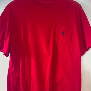 Ralph Lauren men pocket T shirt large (Cherry Red)